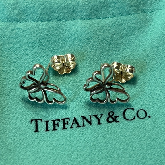 Tiffany & Co Butterfly Earrings Studs Nature Lover Garden Stencil Earrings - Picture 3 of 10